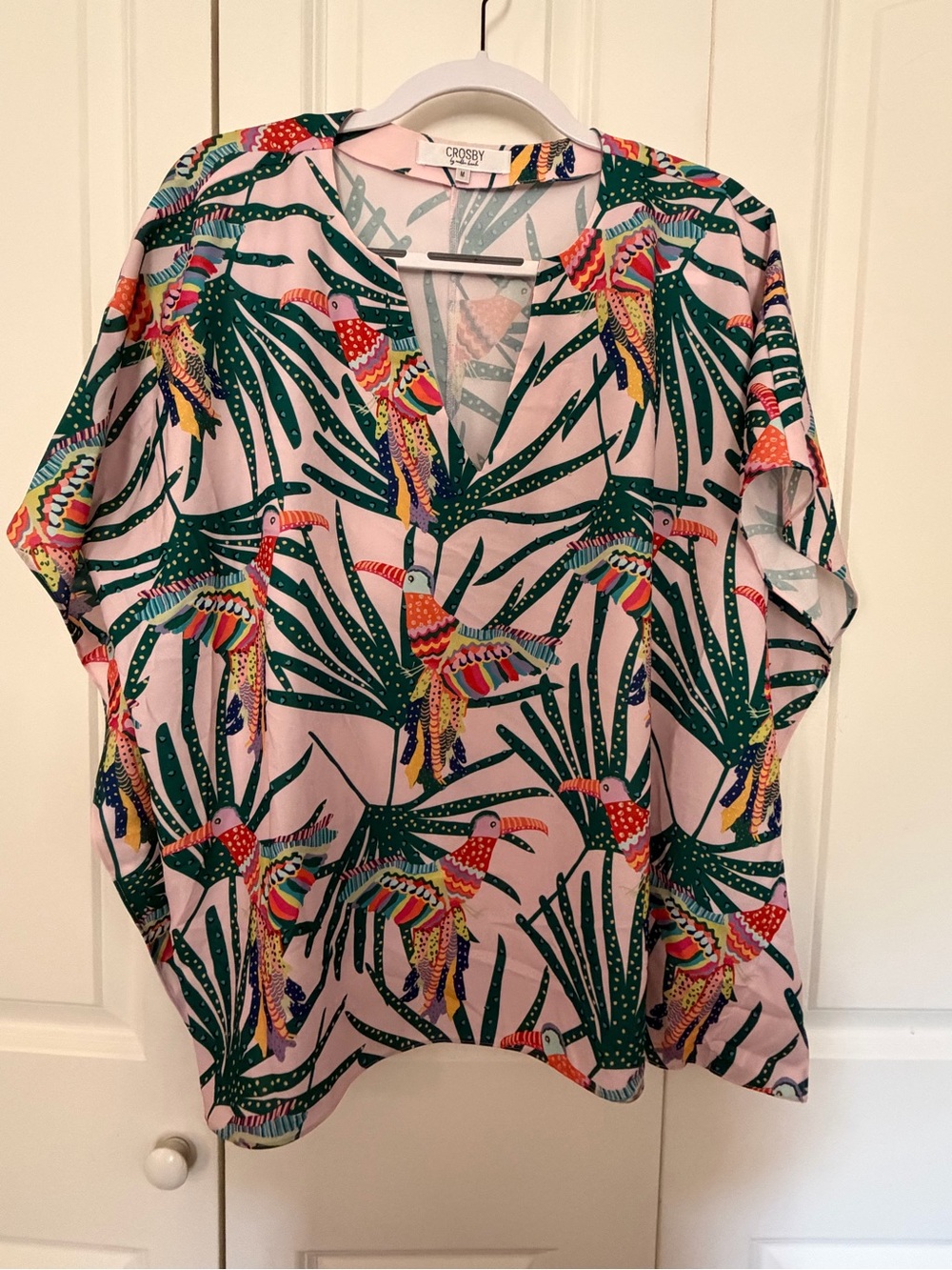CROSBY by Mollie Burch Pink Tropical Toucan Tunic